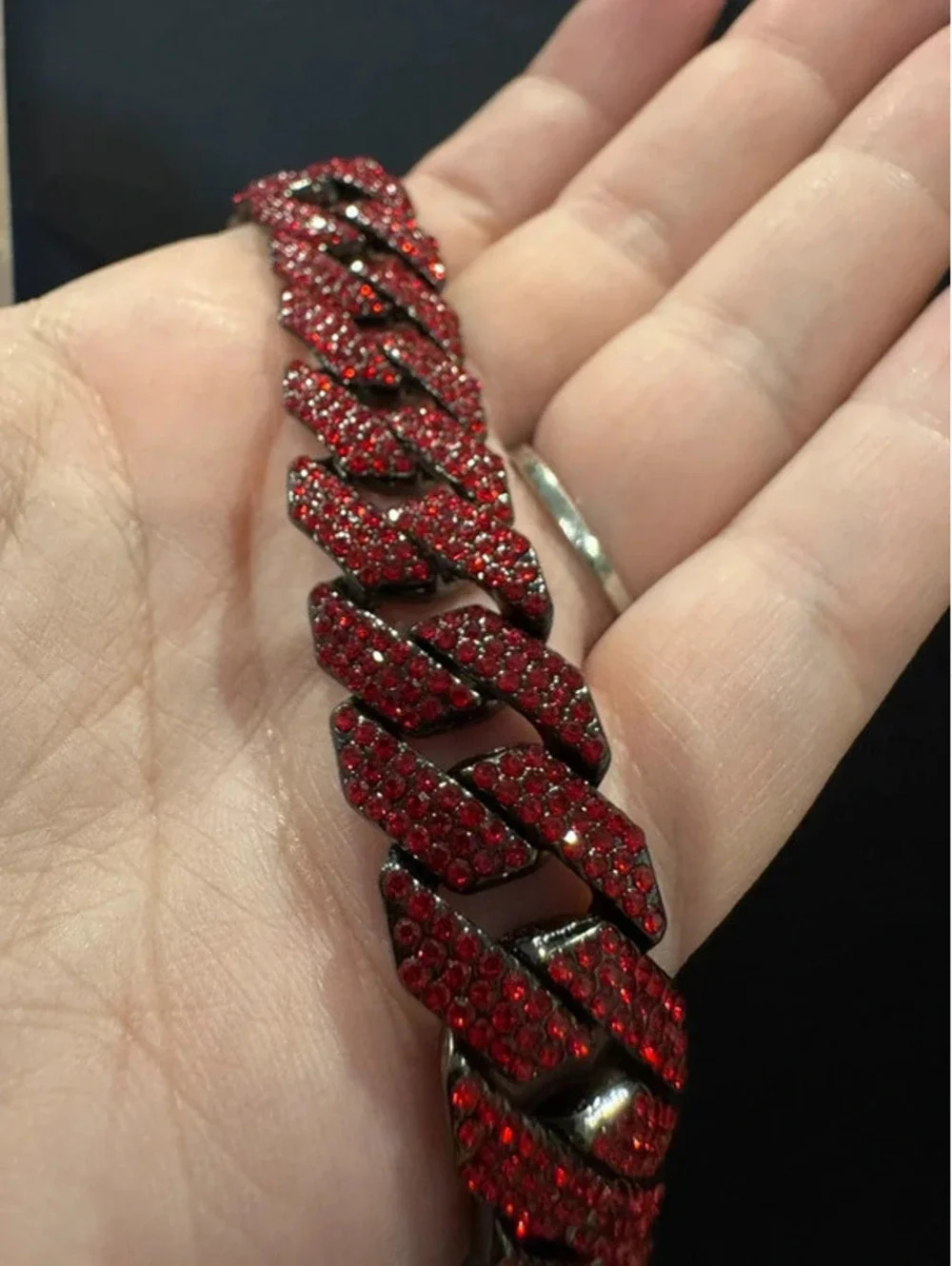 AJ 7” heavy bracelet, stainless steel, high quality big bling